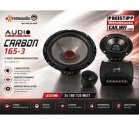 Sistema audio CARBON 165/3 componenti a 3 vie set altoparlanti 16,5 cm (6,5")