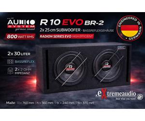 Sistema audio R 10 EVO BR-2 2x25cm subwoofer cassa bass reflex 800 Watt RMS...