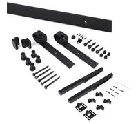 Sistema Barn per Ante Scorrevoli in Legno Verniciato Nero Acciaio e Tecno Emuca