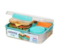 Sistema Bento Box TO GO | Portapranzo con vasetto per yogurt/frutta | 1,65 l | Senza BPA | Verde acqua
