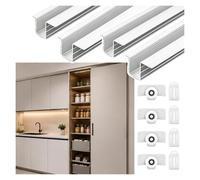Sistema Binario Porta Scorrevole Per Dispensa Cucina | Struttura in alluminio resistente, facile regolazione della porta, ideale per dispense e zone di stoccaggio