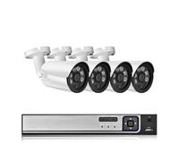 Sistema CCTV 8MP 8CH NVR AI con Visione Notturna Colorata 4K Poe Kit di videosorveglianza Impermeabile for Esterni Set di telecamere di Sicurezza(1T,8CH NVR And 4PCS)