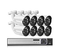 Sistema CCTV 8MP 8CH NVR AI con Visione Notturna Colorata 4K Poe Kit di videosorveglianza Impermeabile for Esterni Set di telecamere di Sicurezza(None,8CH NVR And 8PCS)