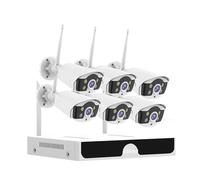 Sistema CCTV WiFi da 3 MP e 5 MP, Sistema di telecamere di Sicurezza NVR da 10 canali, Audio bidirezionale, telecamere IP for Esterni, Kit di videosorveglianza(2T,10CH 3MP 6 Cameras)