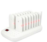 Sistema cercapersone con cicalino, Cercapersone wireless 16 pezzi Bianco Nero 350 metri 3 toni Ristoranti molti-a-uno(White)