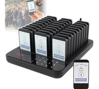 Sistema cercapersone con cicalino, Sistema di chiamata wireless a 998 canali con cercapersone 16/20/30 3 modalità di chiamata 1-999 regolabili(30pagers)