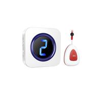 Sistema Cercapersone Wireless per Assistenti, Sistema di Allerta Infermieri con Pulsante SOS Impermeabile IP55 per Monitor per Anziani, Spina UE,