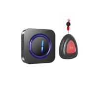 Sistema Cercapersone Wireless per Assistenti, Sistema di Allerta Infermieri con Pulsante SOS Impermeabile IP55 per Monitor per Anziani, Spina UE, Nero