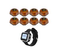 Sistema Cercapersone Wireless per Ristoranti con 8 Pulsanti di Chiamata e 1 Ricevitore da Polso per Cameriere, Sistema di Chiamata per Bar e