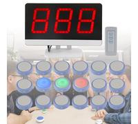 Sistema cicalino wireless a quiz con telecomando e monitor, cicalino di risposta per spettacoli di giochi, per aule, curiosità e giochi di feste (14 cicalini)