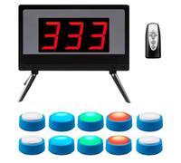 Sistema cicalino wireless con schermo LCD, 3-10 cicalini, 4 colori di stato, 3 modalità di risposta, per concorsi scolastici e spettacoli di gioco