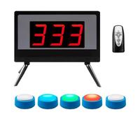 Sistema cicalino wireless con schermo LCD, 3-10 cicalini, 4 colori di stato, 3 modalità di risposta, per concorsi scolastici e spettacoli di gioco