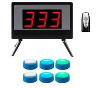 Sistema cicalino wireless con schermo LCD, 3-10 cicalini, 4 colori di stato, 3 modalità di risposta, per concorsi scolastici e spettacoli di gioco