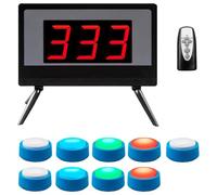 Sistema cicalino wireless con schermo LCD, 3-10 cicalini, 4 colori di stato, 3 modalità di risposta, per concorsi scolastici e spettacoli di gioco