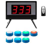 Sistema cicalino wireless con schermo LCD, 3-10 cicalini, 4 colori di stato, 3 modalità di risposta, per concorsi scolastici e spettacoli di gioco