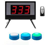 Sistema cicalino wireless con schermo LCD, 3-10 cicalini, 4 colori di stato, 3 modalità di risposta, per concorsi scolastici e spettacoli di gioco