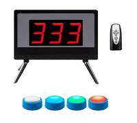 Sistema cicalino wireless con schermo LCD, 3-10 cicalini, 4 colori di stato, 3 modalità di risposta, per concorsi scolastici e spettacoli di gioco