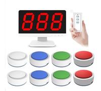 Sistema cicalino wireless con telecomando, 4 colori di visualizzazione dello stato, 3 modalità di risposta, funzione di spegnimento automatico per serate di gioco in famiglia e quiz show