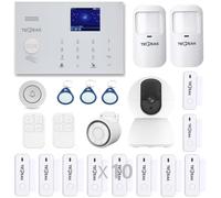 Sistema completo di allarme GSM/WiFi, Tecpeak, sistema di allarme per casa con sirena di allarme, set di sicurezza domestica, con allarme per finestra/porta, rilevatore di movimento, telecomando,