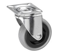 Sistema con ruota girevole professionale, con piastra, ruote in gomma, superficie di corsa morbida, cuscinetto di scorrimento, ruota per trasporto, mobili e carichi pesanti, 800660