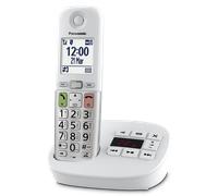 Panasonic KX-TGU430EXW Telefono Cordless Digitale con Segreteria Telefonica, Unità Base e 1 Ricevitore, Display LCD, Fav Call, Torcia, Compatibile con Apparecchi Acustici, Bianco e Argento