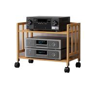 Sistema de estantería ajustable para componentes estéreo con ruedas, estante multinivel para equipos de audio para uso doméstico y comercial, solución de almacenamiento multimedia que ahorra espacio