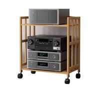 Sistema de estantería ajustable para componentes estéreo con ruedas, estante multinivel para equipos de audio para uso doméstico y comercial, solución de almacenamiento multimedia que ahorra espacio
