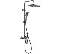 Sistema del Mixer per Doccia termostatici, Sistema di soffione con Pioggia, Set di Massaggio a Getto per Il Corpo - Spalline Incluse Tratti a spruzzo multimetro a Parete montata con soffione, Cromo