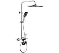 Sistema del Mixer per Doccia termostatici, Sistema di soffione con Pioggia, Set di Massaggio a Getto per Il Corpo - Spalline Incluse Tratti a spruzzo multimetro a Parete montata con soffione, Cromo
