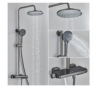 Sistema del pannello per doccia grigio per pistola con display digitale LCD PAINSUFFICI DOCHEATO DOCHETTI BLACI DOCIETTI SET TIDET TIDET E Scaffale per il bagno per il massimo rilassamento LWX