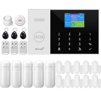 Sistema di allarme di sicurezza domestica wireless,kit di allarme WiFi 2G DIY composto da 24 pezzi con sensori di porta,telecomandi a distanza,sensori di movimento,pulsante SOS,compatibile con Alexa