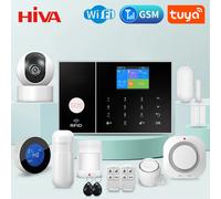 Sistema di allarme di sicurezza HIVA per la casa GSM Wifi Tuya Smart Life App Control Kit di allarme antifurto con sensore porta Pir funziona con Alexa