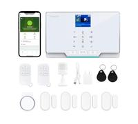 Sistema di Allarme Domestico,12 Pezzi Smart Home Alarm Security System Fai da te Senza Canone Mensile,Sirena di Allarme,Sensori Porta/Finestra,Telecomandi,Lavoro Alexa e Google,per Casa Ufficio,Villa
