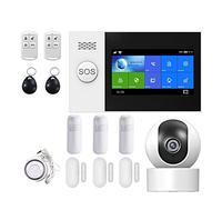 Sistema di allarme domestico, PG107 Kit di allarme di sicurezza Tuya Controllo app con telecamera IP Rilevatore di movimento quadrante automatico Allarme intelligente for la casa(B)