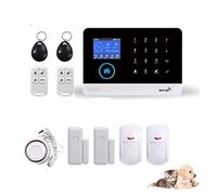 Sistema di allarme domestico, TUYA Wireless GSM di allarme di sicurezza domestica con rilevatore di movimento PIR a prova di animali domestici compatibile(B)