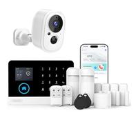 Sistema di allarme domestico wireless 4G+WIFI con telecamera esterna - Configurazione rapida e semplice, nessun canone mensile, controllo tramite app per la sicurez