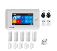 Sistema di Allarme, PG106 4G Wireless GPRS Touch Screen Sistemi di allarme sicurezza antifurto casa intelligente con sensore porta rilevatore fumo sirena(Set-E)