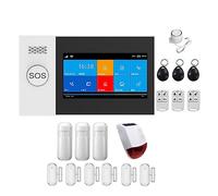 Sistema di Allarme, Tuya GSM Alarm 4G Wireless antifurto for casa d'affari Allarmi Touch Screen APP mobile Telecomando Smart Home Siren(Q)