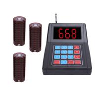 Sistema di allarme wireless per ristoranti con 30 sottobicchieri, trasmettitore con tastiera, colore rosso