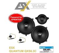 Sistema di altoparlanti ESX QXS6.3C Centerspeaker compatibile per Mercedes...