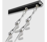 Sistema di aste per montaggio a soffitto, kit di montaggio a soffitto, guide in alluminio, cavo in acciaio, confezione da 11 pezzi, cavo da 3,3 a 9,8 pollici, cavo per galleria, studio, museo (4,5 ft