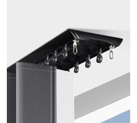 Sistema di aste per tende a doppio binario, resistente, montaggio a soffitto, nano silenzio, facile installazione, colore nero, perfetto per la decorazione della casa e il trattamento delle finestre.