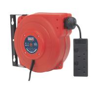 Sistema Di Avvolgicavo Sealey Retrattile 10M 2 X 230V Presa CRM10