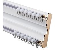 Sistema di binari a doppio binario per soggiorno e camera da letto con aste montate a soffitto da 1,5 m, set di binari bianchi per la decorazione della casa