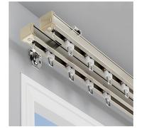 Sistema di binari da soffitto a doppia rotaia, design dritto per un'installazione senza sforzo e uno scorrimento fluido, perfetto per tende da casa e ufficio e divisori