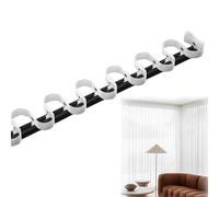 Sistema di binari da soffitto in alluminio nero da 1,5 m - Design a S Wave Ripple Traverse include set di nastri per uno scorrimento senza sforzo, perfetto per la decorazione della casa e dell'ufficio