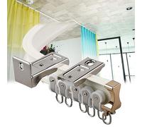 Sistema di binari flessibili da soffitto per casa, ufficio e divisori, guide pieghevoli con staffe a soffitto e parete per una maggiore privacy e soluzioni di arredamento eleganti