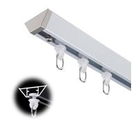 Sistema di binari in alluminio - Clete 1-Track Set per facile ain appendere, divisori, balconi, uffici e alberghi - bianco 5 m - & Slish