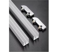 Sistema di binari per porta scorrevole in acrilico per vetrina a doppio binario con ruote in lega di alluminioSoluzione moderna per display in vetro per la casa e gli spazi commerciali