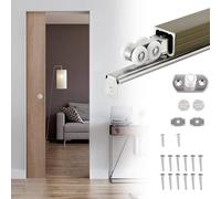 Sistema di binari per porte scorrevoli da 5,5 m, montaggio superiore, per armadi a scomparsa e bypassing, include 6 ruote per un funzionamento regolare